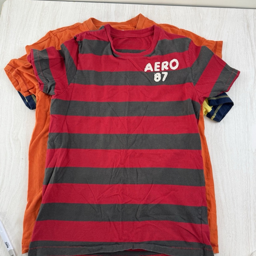 Aeropostale Y2K T Shirt Men's red Size L White w black background Stitched Logo - Picture 9 of 10